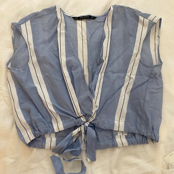 White and blue Zara top - Picture 1 of 2